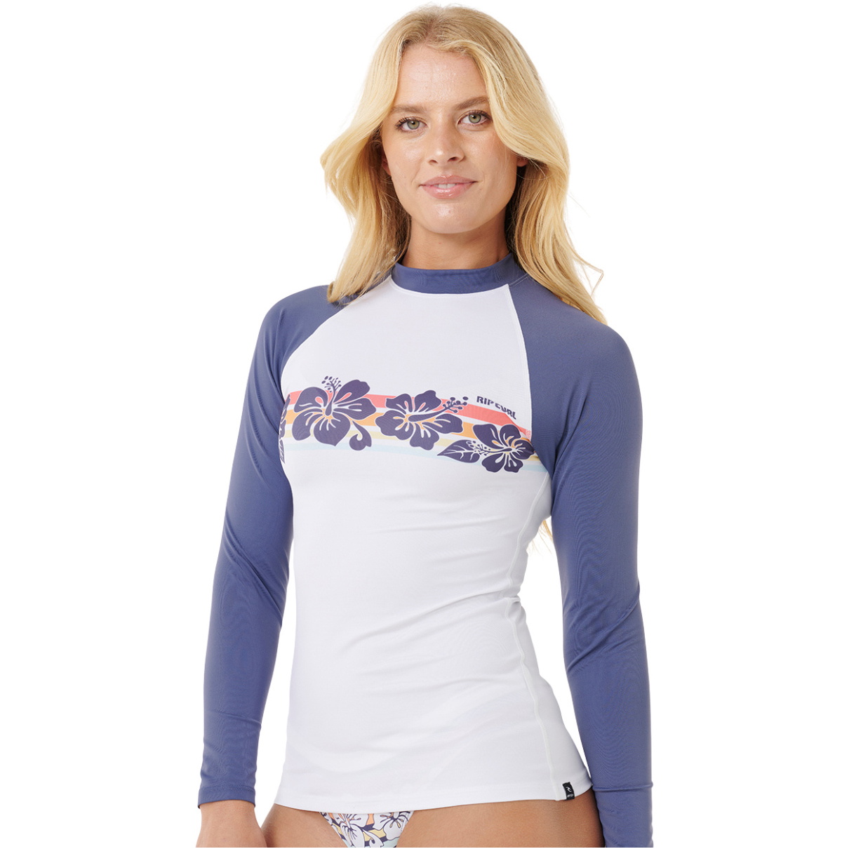 2025 Rip Curl Womens Waikiki Waves UPF Long Sleeve Rash Vest 18ZWRV - Navy